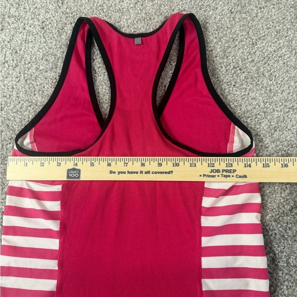 Like new Nike Dri-FIT Racerback Tank – Pink  white black Striped Sides Size Sm - Picture 5 of 6